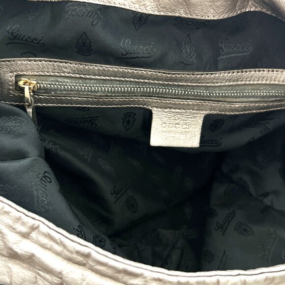 GUCCI Hysteria Fold-over Metallic Hobo Bag - Picture 8 of 14